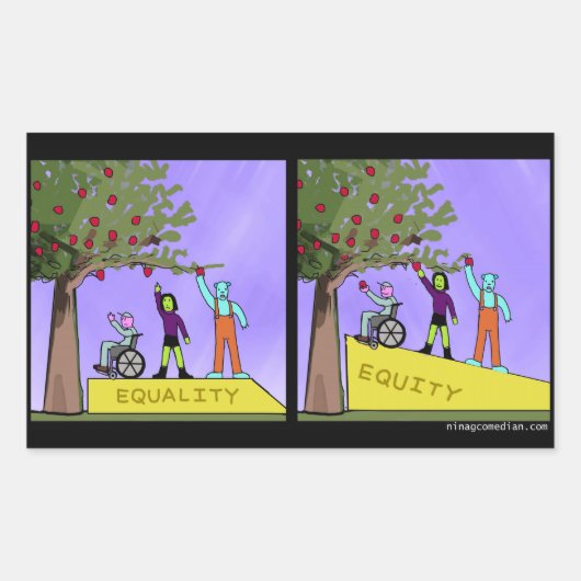 Gleichheit gegen Gleichheit Rechteckiger Aufkleber (Vorderseite)