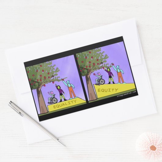 Gleichheit gegen Gleichheit Rechteckiger Aufkleber (Umschlag)