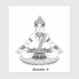 Gleichheit in Symmetrie: Göttliche indische Medita Aufkleber