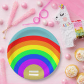 Gleichheit ist das Gold unter dem Regenbogen Pappteller (Party)