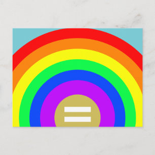 Gleichheit ist das Gold unter dem Regenbogen Postkarte