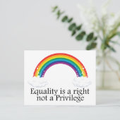 Gleichheit ist ein Recht und kein Privileg Postkarte (Stehend Vorderseite)
