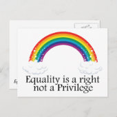Gleichheit ist ein Recht und kein Privileg Postkarte (Vorne/Hinten)
