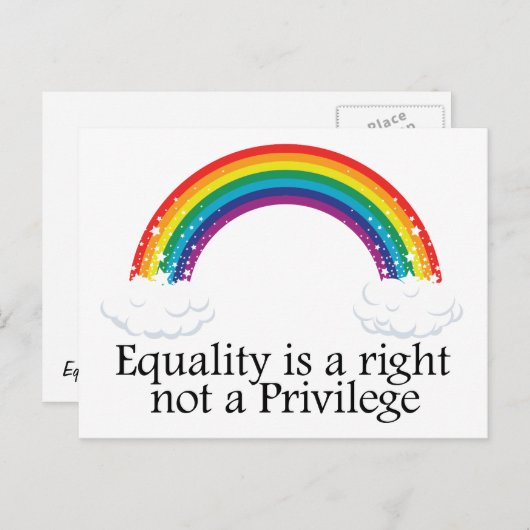 Gleichheit ist ein Recht und kein Privileg Postkarte (Vorne/Hinten)