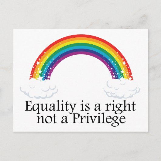Gleichheit ist ein Recht und kein Privileg Postkarte (Vorderseite)