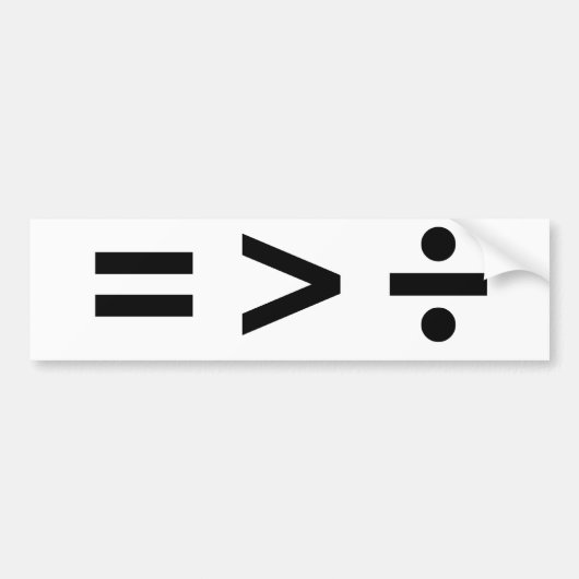 GLEICHHEIT IST GRÖSSER ALS ABTEILUNG - .PNG AUTOAUFKLEBER (Vorne)