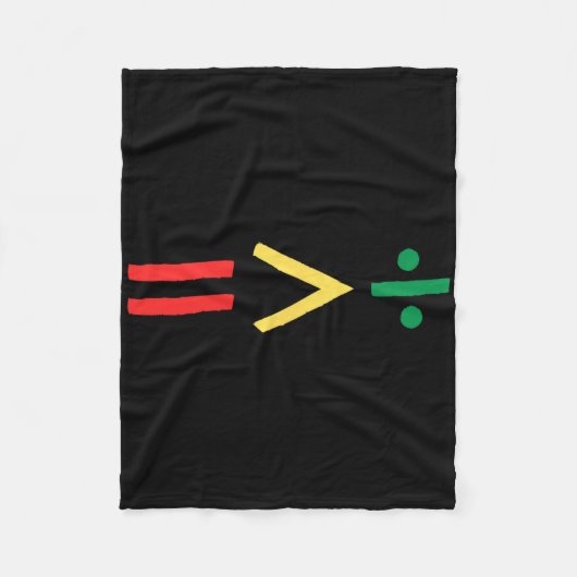 Gleichheit ist größer als Teilung Mathe Juneteenth Fleecedecke (Vorderseite)