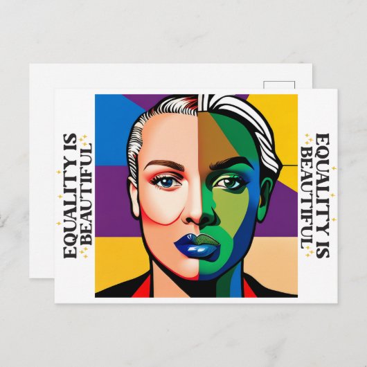 Gleichheit ist schön postkarte (Vorne/Hinten)