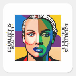 Gleichheit ist schön quadratischer aufkleber