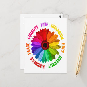 Gleichheit Liebe Inklusion Hoffnung Vielfalt Freun Postkarte