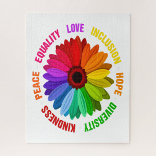 Gleichheit Liebe Inklusion Hoffnung Vielfalt Freun Puzzle
