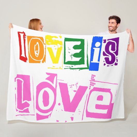 Gleichheit Liebe ist Liebe LGBT Gay Pride Rainbow Fleecedecke (Beispiel)