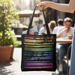 Gleichheit Liebe Regenbogen Pinselstriche LGBTQ ID Tasche