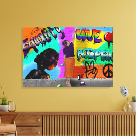 Gleichheit, Liebe und Akzeptanzkunst Leinwanddruck