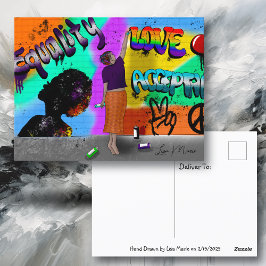 Gleichheit, Liebe und Akzeptanzkunst Postkarte