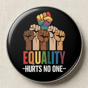 Gleichheit schadet niemandem LGBTQ Pride Zitat Button