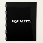 Gleichheit Schwarz-weiß moderne Typografie minimal Planer (Vorderseite)