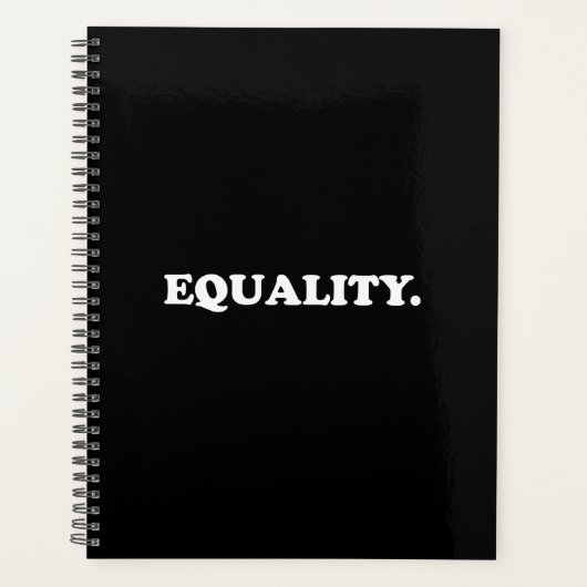 Gleichheit Schwarz-weiß moderne Typografie minimal Planer (Vorderseite)