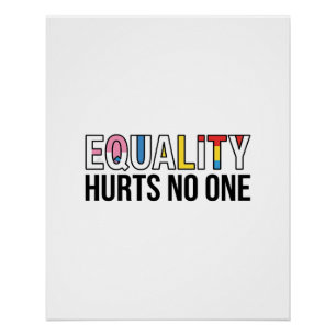 Gleichheit verletzt niemanden Vintage-Pride-Shirt- Poster