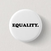 Gleichheit weiß schwarze moderne Typografie minima Button (Vorderseite)
