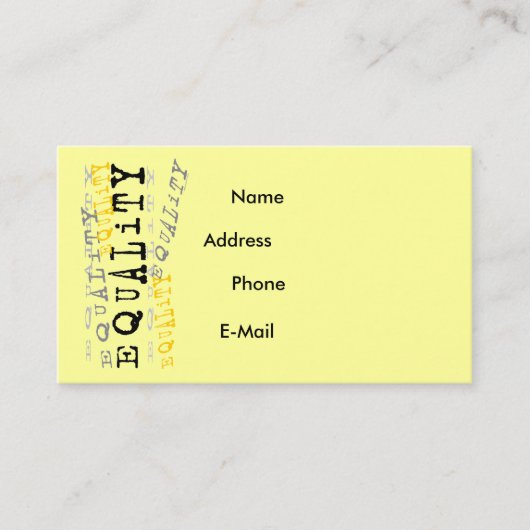 Gleichheits-Visitenkarte Visitenkarte (Vorderseite)