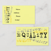 Gleichheits-Visitenkarte Visitenkarte (Vorne/Hinten)