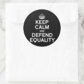 GLEICHSTELLUNG behalten UND VERTEIDIGT Runder Aufkleber (Tasche)