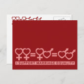 Gleichstellung der Ehen / Eine Liebe individuelle  Postkarte (Vorne/Hinten)