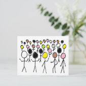 Gleichstellung von Stickmen Postkarte (Stehend Vorderseite)