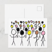 Gleichstellung von Stickmen Postkarte (Vorne/Hinten)