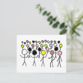 Gleichstellung von Stickmen Postkarte (Stehend Vorderseite)