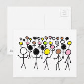 Gleichstellung von Stickmen Postkarte (Vorne/Hinten)