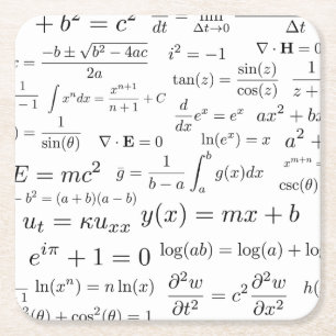 Gleichungen der Mathe-und Rechteckiger Pappuntersetzer