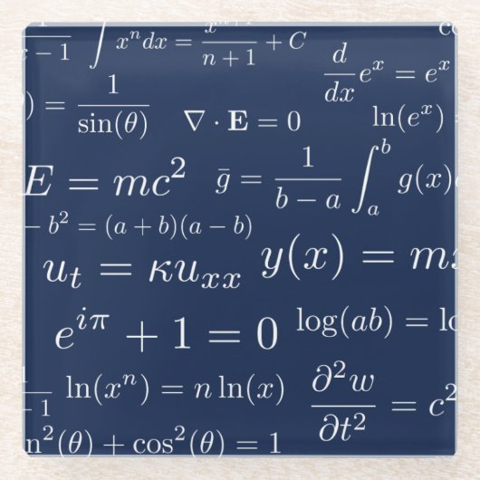 Gleichungen des Mathe-und Glasuntersetzer (Vorderseite)