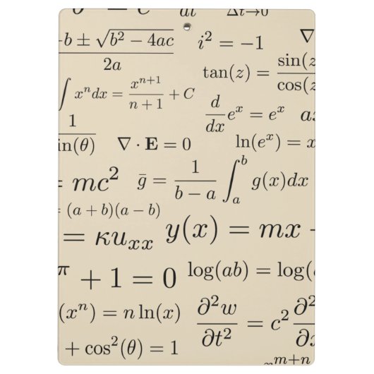 Gleichungen des Mathe-und Klemmbrett (Rückseite)