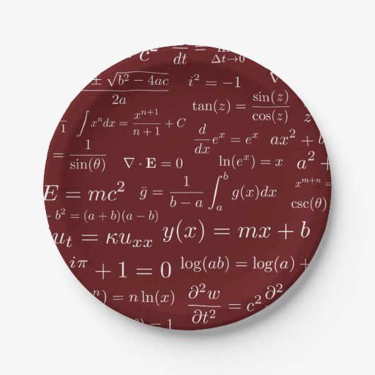 Gleichungen des Mathe-und Pappteller (Vorderseite)