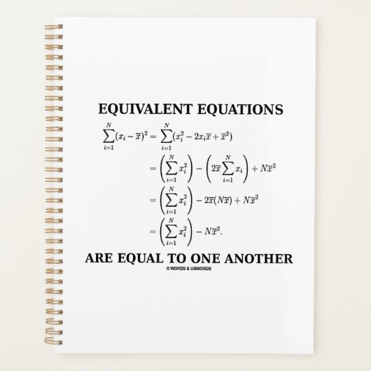 Gleichwertige Gleichungen sind gleich Planer (Vorderseite)