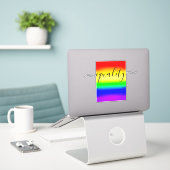 Gleichwertige LGBT Rainbow Pride Ombre Gradient Aufkleber (Laptop auf Schreibtisch)