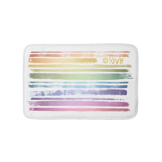Gleichwertige Liebe Rainbow Brush Strokes LGBTQ ID Badematte (Vorderseite)