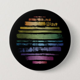 Gleichwertige Liebe Rainbow Brush Strokes LGBTQ ID Button