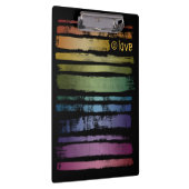 Gleichwertige Liebe Rainbow Brush Strokes LGBTQ ID Klemmbrett (Rechts)