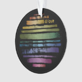Gleichwertige Liebe Rainbow Brush Strokes LGBTQ ID Ornament (Vorderseite)