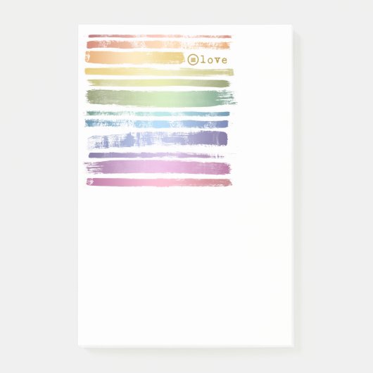 Gleichwertige Liebe Rainbow Brush Strokes LGBTQ ID Post-it Klebezettel (Vorderseite)