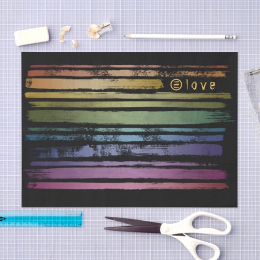 Gleichwertige Liebe Rainbow Brush Strokes LGBTQ ID Seidenpapier (Handwerk)