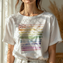 Gleichwertige Liebe Rainbow Brush Strokes LGBTQ ID T-Shirt