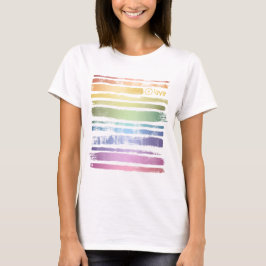 Gleichwertige Liebe Rainbow Brush Strokes LGBTQ ID T-Shirt