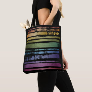 Gleichwertige Liebe Rainbow Brush Strokes LGBTQ ID Tasche