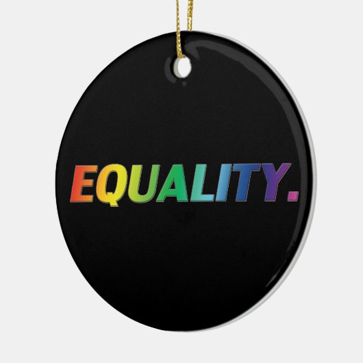 Gleichwertige Regenbogenfarben Gay que Stolz Weihn Keramik Ornament (Links)