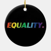 Gleichwertige Regenbogenfarben Gay que Stolz Weihn Keramik Ornament (Hinten)