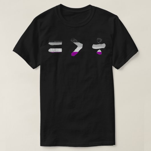 Gleichwertiger als geteilter LGBTQ-Ace-Stolz T-Shirt (Design vorne)